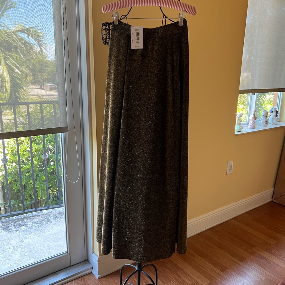 NTW Long maxi shiny skirt